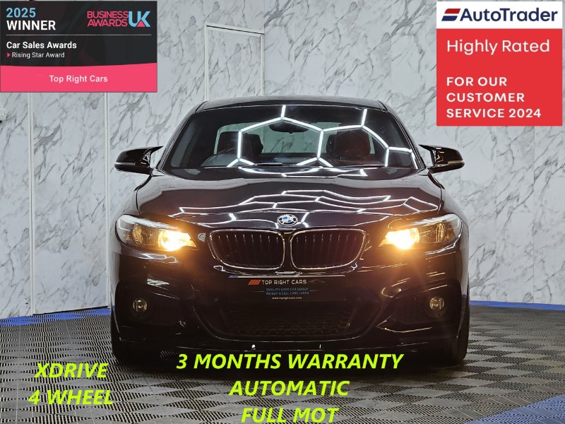 Black 2015 BMW 2 Series 2.0 220d M Sport Coupe 2dr Auto xDrive Euro 6 ULEZ s/s 190 ps Diesel in Sunderland