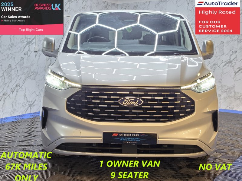 Silver Ford Tourneo Custom 2.0 320 EcoBlue Titanium Luxe Minibus Double Cab 5dr Diesel Auto L2 Euro 6 s/s 136 ps