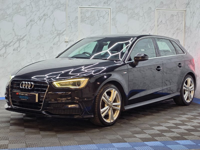 Black Audi A3 1.6 TDI S line Sportback 5dr s/s 105 ps Diesel Manual