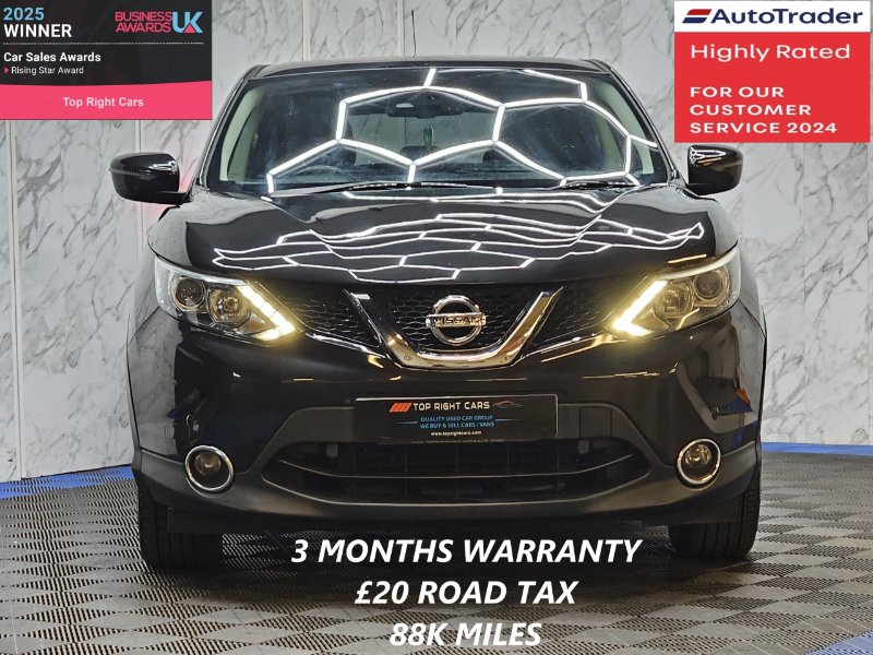 Black Nissan Qashqai 1.5 dCi Acenta Premium SUV 5dr 2WD s/s 110 ps Diesel Manual