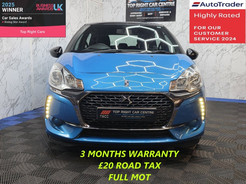 Blue 2016 DS DS 3 1.2 PureTech Chic Hatchback 3dr Petrol Manual Euro 6 82 ps in Sunderland