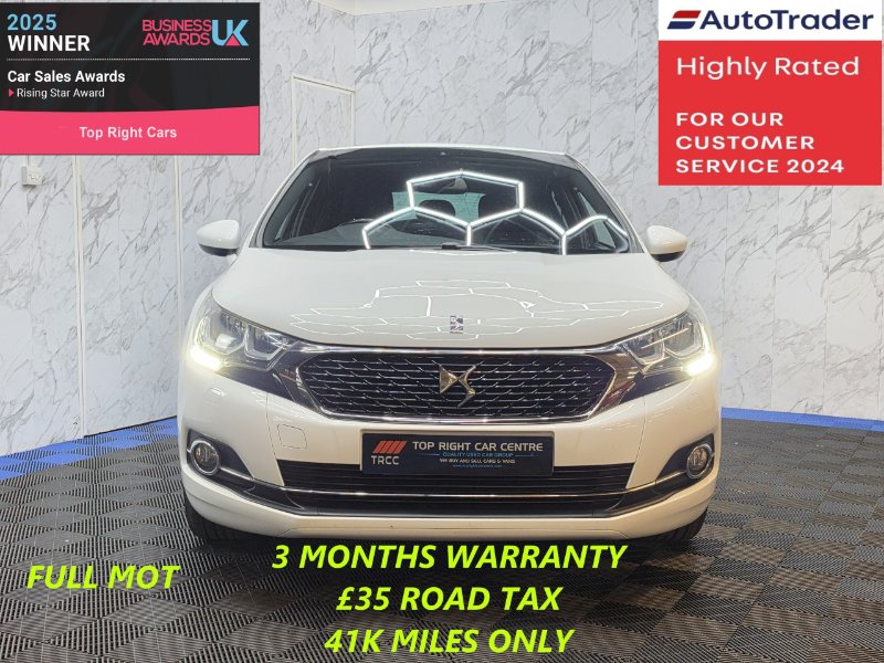 White DS DS 4 1.2 PureTech Elegance Hatchback 5dr Petrol Manual Euro 6 s/s 130 ps